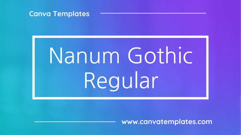 Nanum Gothic Regular