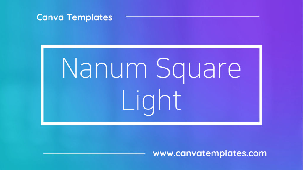 Nanum Square Light