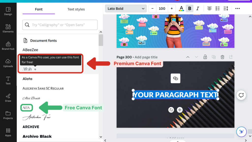 List of Free and Premium Canva Fonts