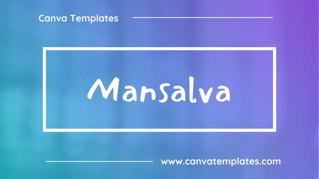 Mansalva, Mansalva font