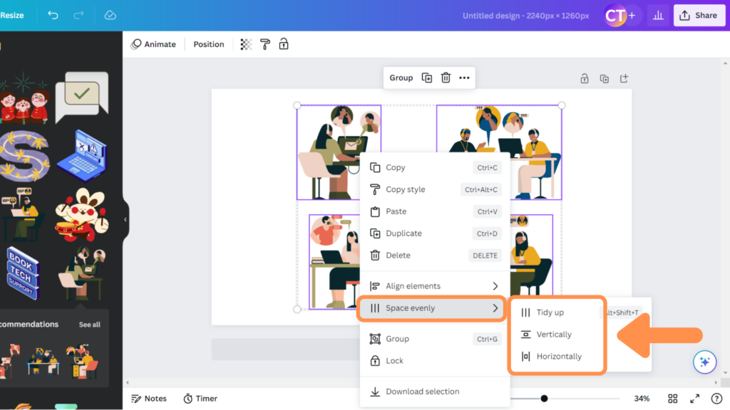 How to Arrange Elements in Canva