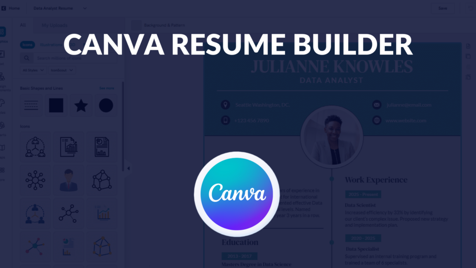 Canva resume builder template fonts