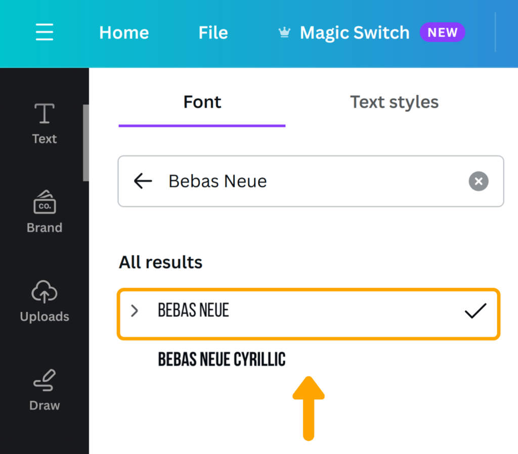 Bebas Neue Font Search