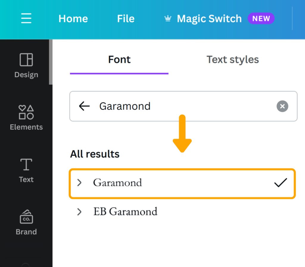 Garamond Font Search